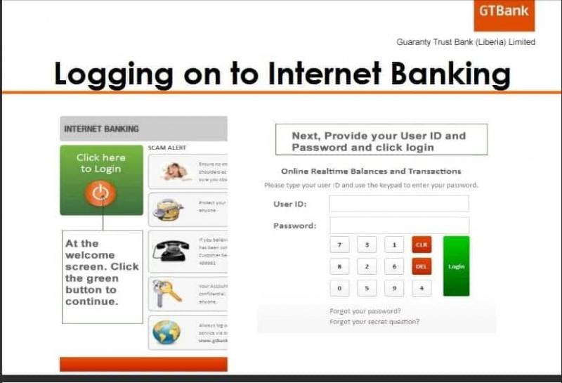 GTBank Гана Интернет-банкинг
