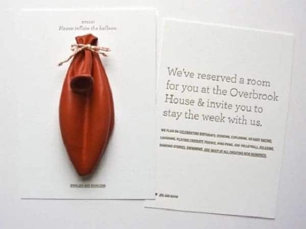 Unik design för bröllopsinbjudan- Balloon Save the Date