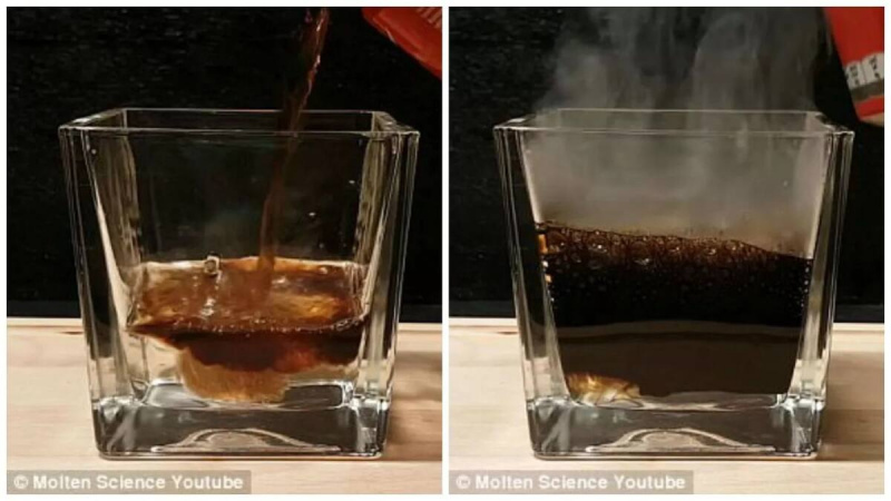 Huolestuttava! Katso, mitä tapahtuu, kun Coca-Cola sekoittuu mahahapon kanssa (kuvat, video)